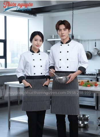 Tạp đề đầu bếp họa tiết sọc