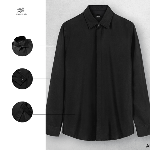 Sơ Mi Lụa Khuy Ẩn AMANLAB