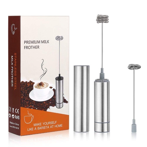 Máy Đánh Trứng, Tạo Bọt Sữa,Cafe Cầm Tay 2 Trong 1 Inox Cao Cấp #304
