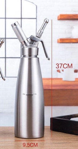 Bình Xịt Kem Tươi Cao Cấp Inox #304 - 1000ml [ Thép Không Gỉ ]