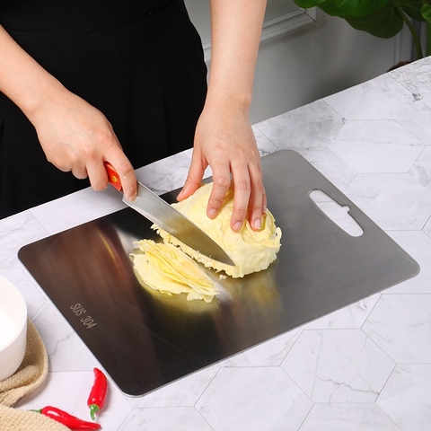 Thớt Inox Kháng Khuẩn & Chống Ẩm Mốc Cao Cấp #304 [ Kích Thước 30cm x 40cm ]