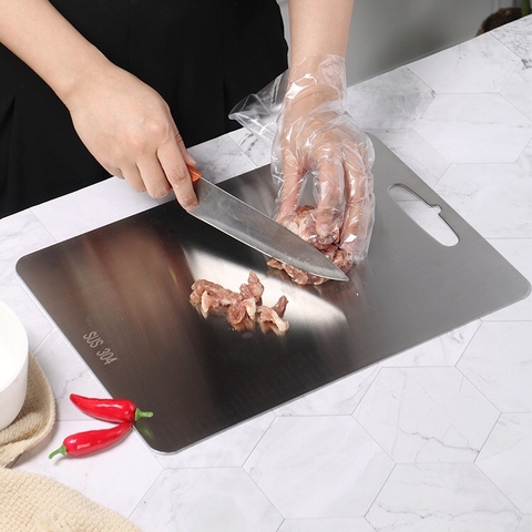 Thớt Inox Kháng Khuẩn & Chống Ẩm Mốc Cao Cấp #304 [ Kích Thước 30cm x 46cm ]