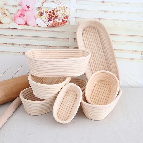 Giỏ Mây Đan Tay Đựng Bánh Mỳ Hình Oval