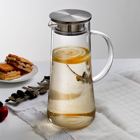 Bình thủy Tinh Cao Cấp Nắp Inox [ Dung Tích 1500ml ]