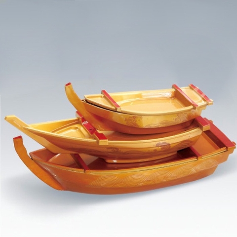 Thuyền Nhựa ABS Đa Năng Trang Trí Sushi - Sasimi Phong Cách Nhật Bản [ Màu Vàng ]