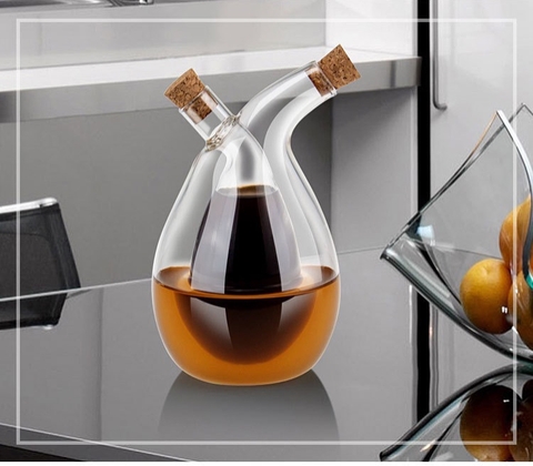 Chai - Lọ Thủy Tinh Đa Năng Đựng Gia Vị Nước Sốt 2 Trong 1 WS - 04