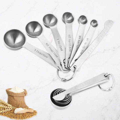 Sét 6 Thìa Đong & Dao Gạt [ Thép Không Gỉ ]