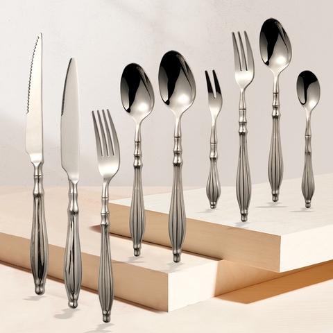 Sét Dao Muỗng Nĩa Đũa Inox #304 Cao Cấp H2 [ Màu Silver ]