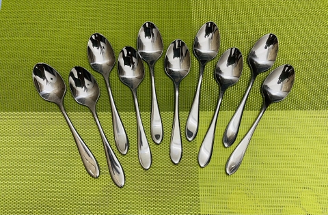 Sét 10 Muỗng Cafe Inox Cán Nhọn [ Kích Thước : 3cm x 13.6cm ]
