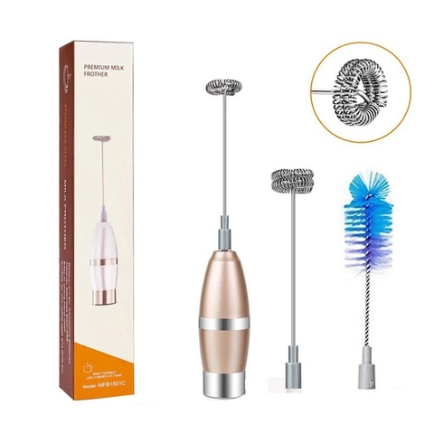 Máy Đánh Trứng, Tạo Bọt Sữa,Cafe Cầm Tay 2 Trong 1 Inox Cao Cấp #304 [ Kèm Cọ ]