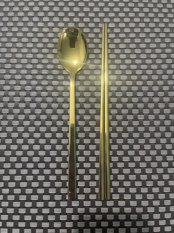 Bộ Muỗng Đũa Inox Hàn Quốc Mạ Vàng Cao Cấp