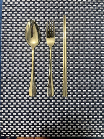 Muỗng Nĩa Đũa Inox Cán Bầu Mạ Vàng