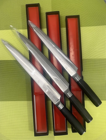 Dao Nhật Sashimi Đa Năng Cán Gỗ Đen[ Thép Không Gỉ ]
