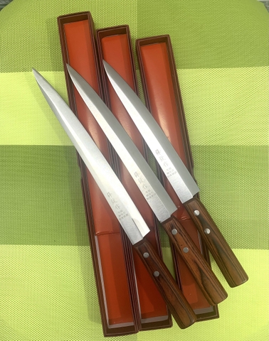 Dao Nhật Sashimi Đa Năng Cán Gỗ Đỏ [ Thép Không Gỉ ]