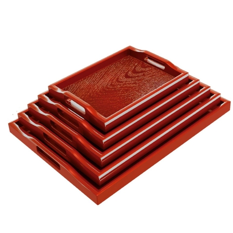 Khay Chữ Nhật _ Khay Phục Vụ Nhựa ABS Có Quai _ Màu Cánh Gián  [ Loại Dày ]