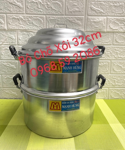 Chõ Hấp Xôi _ Đồ Hấp Xôi Nhôm Mạnh Hùng [ Kích Thước: 32cm ] _ HÀNG VIỆT NAM