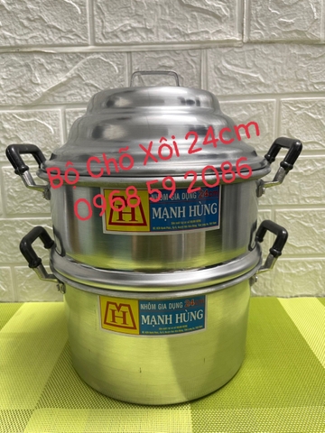 Chõ Hâp Xôi _ Đồ Hấp Xôi Nhôm Mạnh Hùng [ Kích Thước: 24cm ] _ HÀNG VIỆT NAM