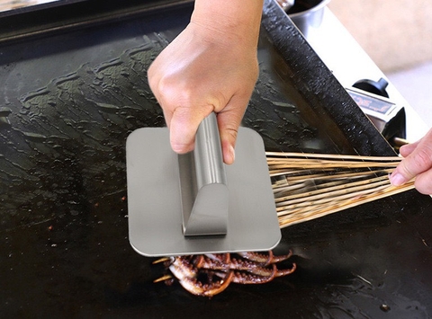Dụng Cụ Ép Thịt Hamburger Chống Dính Inox #304 Vuông [ Kích Thước: 14cm x 14cm ]