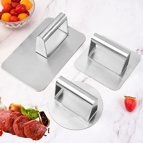 Dụng Cụ Ép Thịt Hamburger Chống Dính Inox #304 Chữ Nhật [ Kích Thước: 14cm x 23cm ]