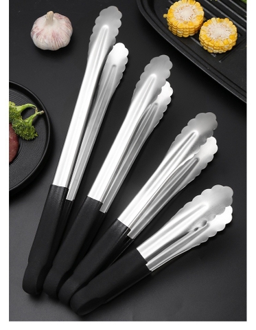 Kép Gắp Inox _ Gắp Thức Ăn _ Đồ Nướng _ Đồ Chiên _ Màu Đen  [ Kích Thước: 24.3cm _ 30.7cm_ 35.3cm _ 40.5cm ]