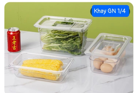 Khay Nhựa Đựng Buffet GN 1/4 - [ Kích Thước: 26.5cm x 16.5cm ]