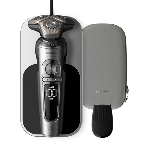 Máy cạo râu Philips Norelco Shaver S9000 Prestige SP9871/13 Bản 2025, trạm sạc Qi, túi đựng