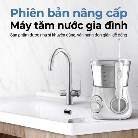 Máy tăm nước để bàn chuyên nghiệp 9pmcare F20 Power Flosser – 600ml, 10 Mức Áp Lực