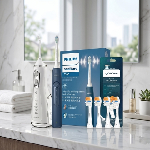 [Philips x 9pmcare] All-In-One Dental Combo: Bàn Chải Sonicare 5300 + 4 Đầu Bàn Chải AIO & Bộ Tăm Nước Ultra Clean