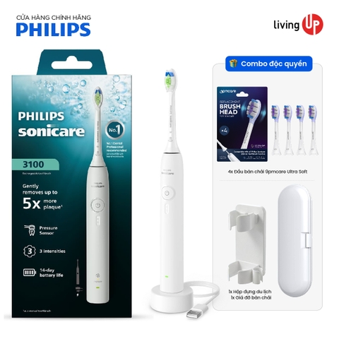 Bàn chải điện Philips Sonicare 3100 (New Gen 2026) - Value Starter Set