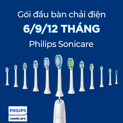 Gói 12 tháng thay đầu bàn chải điện Philips
