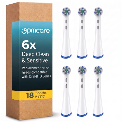 (Hộp 6) Đầu bàn chải điện 9pmcare iO Fit Deep Clean & Sensitive lắp cho Oral-B iO Series