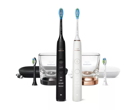 Set 2 bàn chải điện Philips Sonicare DiamondClean 9300s (Black & White/Gold)