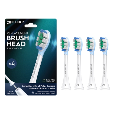 Đầu bàn chải Sonicare làm trắng răng 9pmcare Extra Whiten (Hộp 4) – tương thích Philips Sonicare