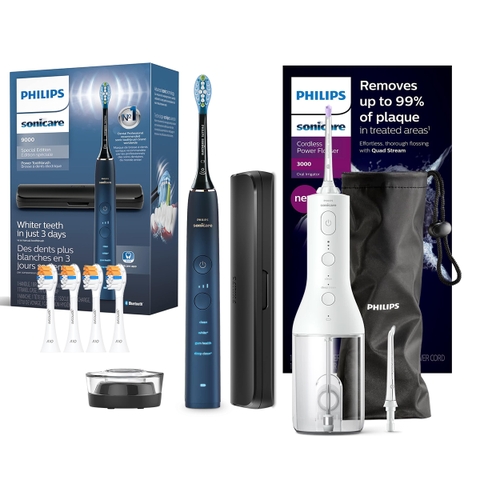 Combo bàn chải điện Philips DiamondClean 9000 HX9911 và máy tăm nước Philips HX3826/31