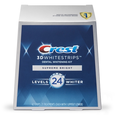 Miếng dán làm trắng răng Crest 3D Whitestrips Supreme Bright