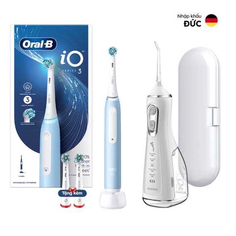Combo bàn chải điện Oral-B iO Series 3 và Tăm nước 9pmcare L15 Ultra Clean