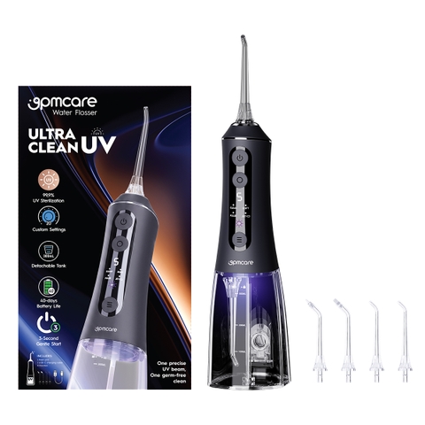 Tăm nước di động 9pmcare Ultra Clean UV (Pin 40 ngày, 4 chế độ + khử khuẩn bằng tia UV, 5 mức tùy chỉnh lực nước)