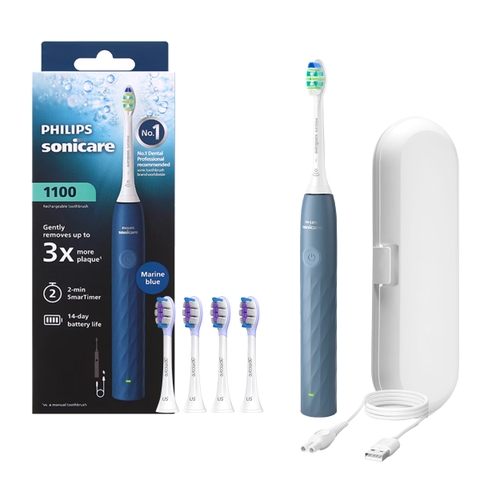 Bàn chải điện Philips Sonicare 1100 (New Gen 2026) - Value Starter Set - sạc có dây