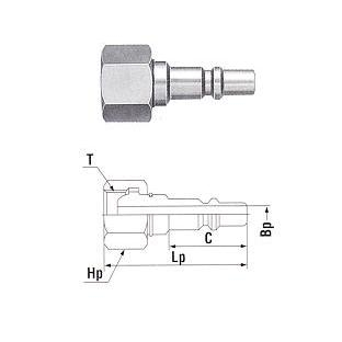 Khớp nối khí ga đầu đực ren trong 22PF