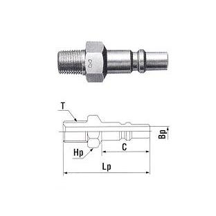 Khớp nối khí ga đầu đực ren ngoài 22PMT