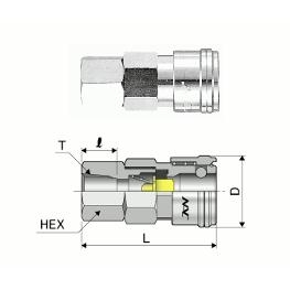 Khớp nối đầu cái ren trong 21SF