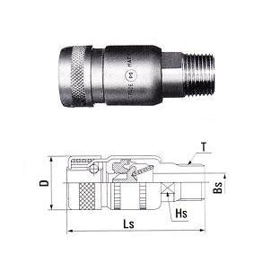 Khớp nối khí ga đầu cái ren ngoài 22SM