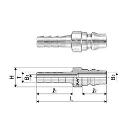 Khớp nối đầu đực đuôi chuột 21PH