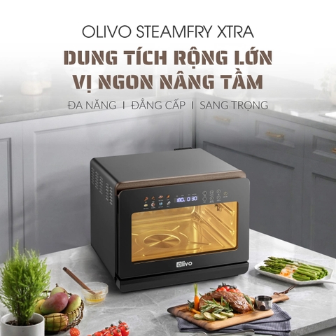 [HÀNG CHÍNH HÃNG] Nồi Chiên Hấp Đa Năng Olivo STEAMFRY EXTRA 20L