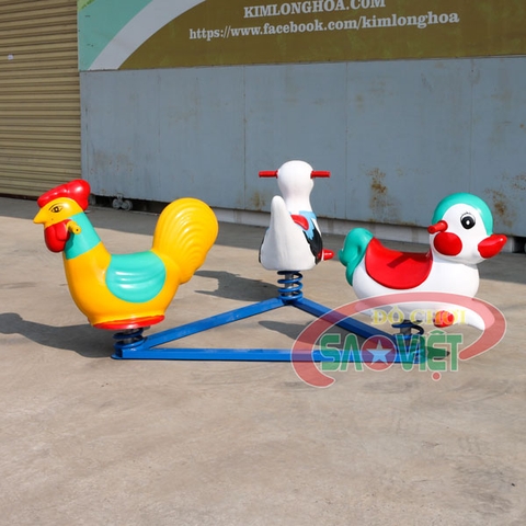 [HÀNG CHÍNH HÃNG] Thú nhún lò xo mầm non ngoài trời 3 con giống S12V21