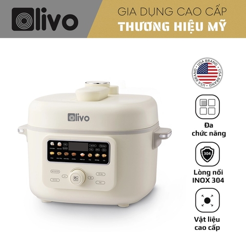 [GIẢM 30%] [HÀNG CHÍNH HÃNG] Nồi Áp Suất Điện Đa Năng OLIVO PC40 Lòng Nồi INOX 304 Dung Tích 4L