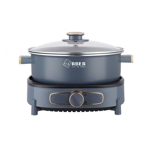 [HÀNG CHÍNH HÃNG] Nồi lẩu điện đa năng Arber HH5.5LGREY/ HH5.5LGREEN Dung tích 6L