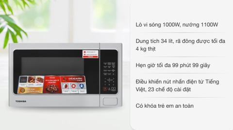 Lò vi sóng có nướng Toshiba ER-SGS34(S1)VN 34 lít