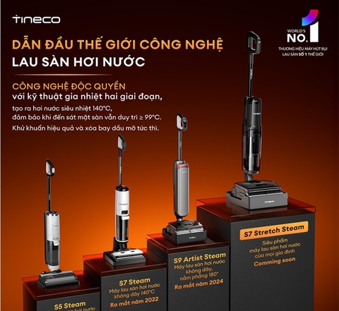 [HÀNG CHÍNH HÃNG] Máy lau sàn hút bụi Tineco Floor One S7 Stretch Steam