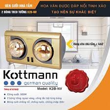 [GIẢM 30%] [CHÍNH HÃNG] Đèn Sưởi Nhà Tắm Kottmann K2B-NV (2 Bóng Vàng) / K1A